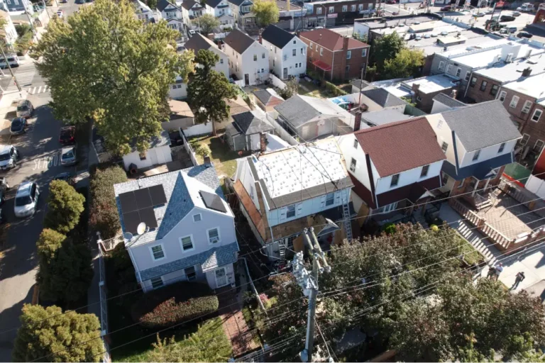 line of houses from a high view